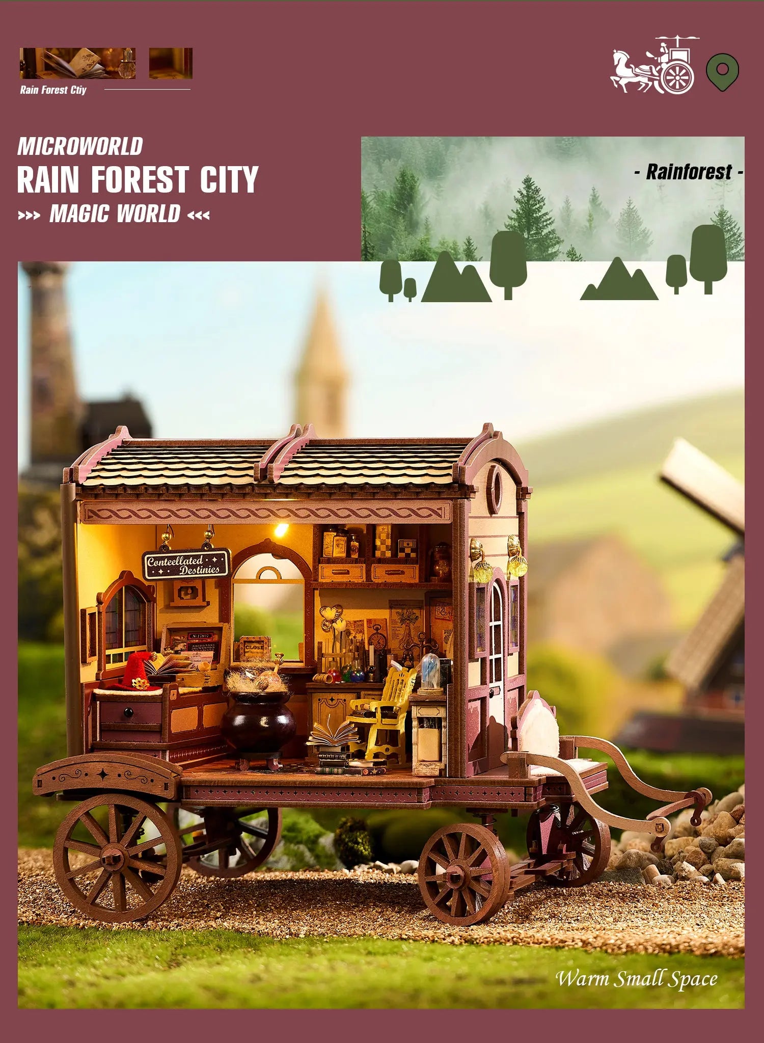 Pixie Curio DIY Miniature House Kit (Magic Merchant Wagon House) pixieCurio