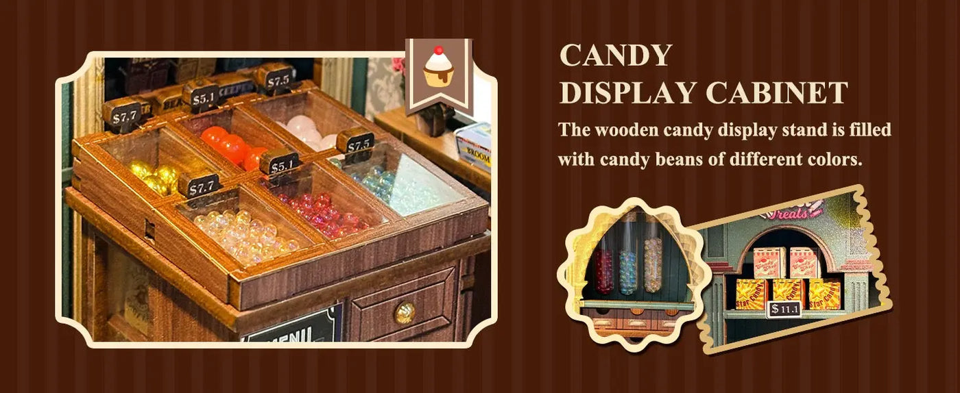 Magic Candy Shop DIY Miniature House Kit with LED
