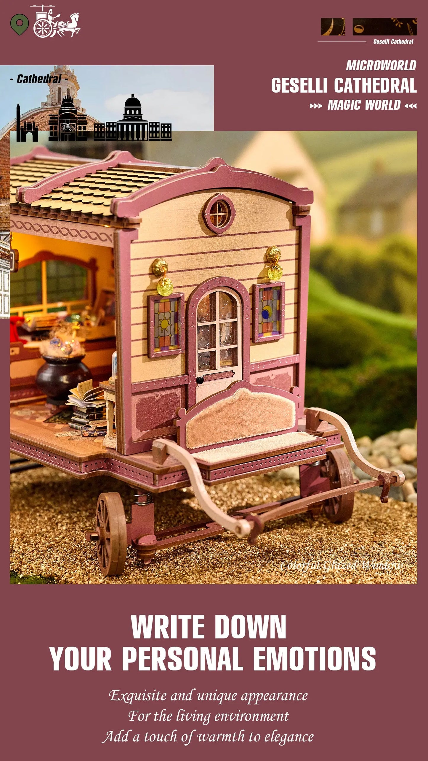 Pixie Curio DIY Miniature House Kit (Magic Merchant Wagon House) pixieCurio