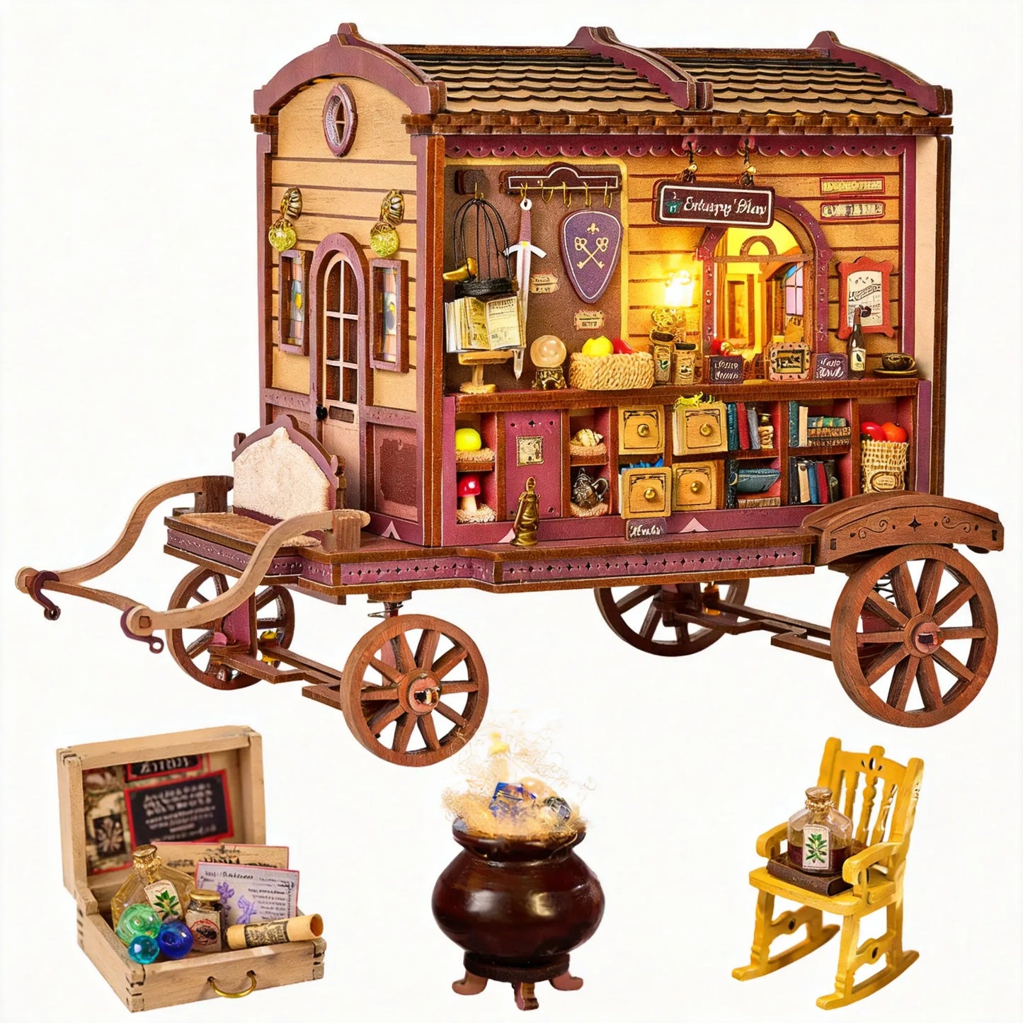 Pixie Curio DIY Miniature House Kit (Magic Merchant Wagon House) pixieCurio