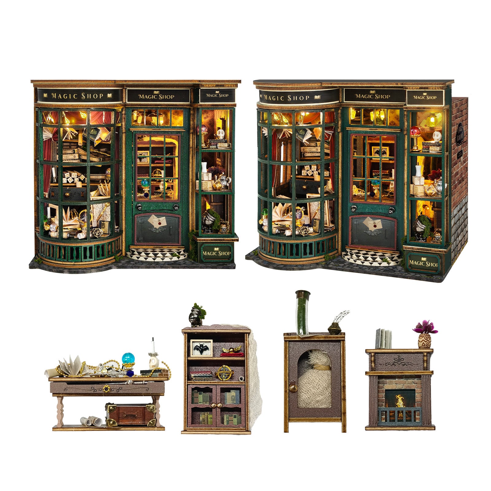 Magic Shop DIY Miniature Dollhouse Kit with LED Lights Pixie Curio
