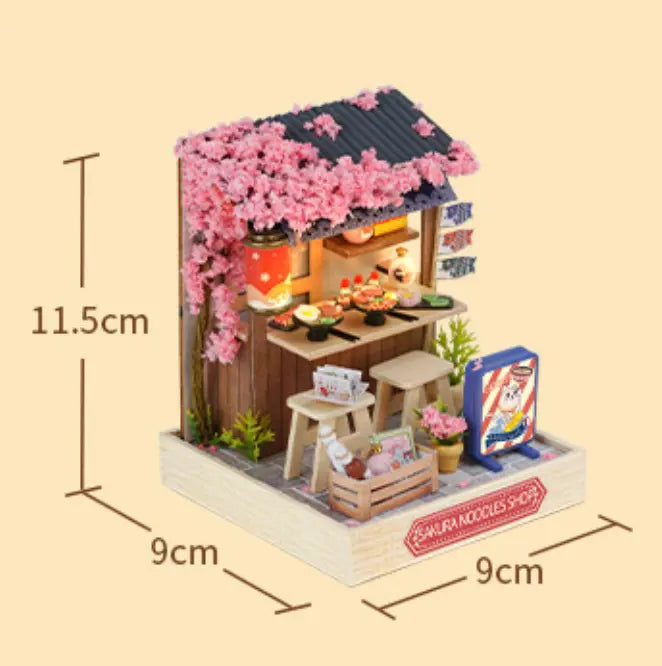 幸せの桜カフェ通り ミニチュア風景セット pixieCurio