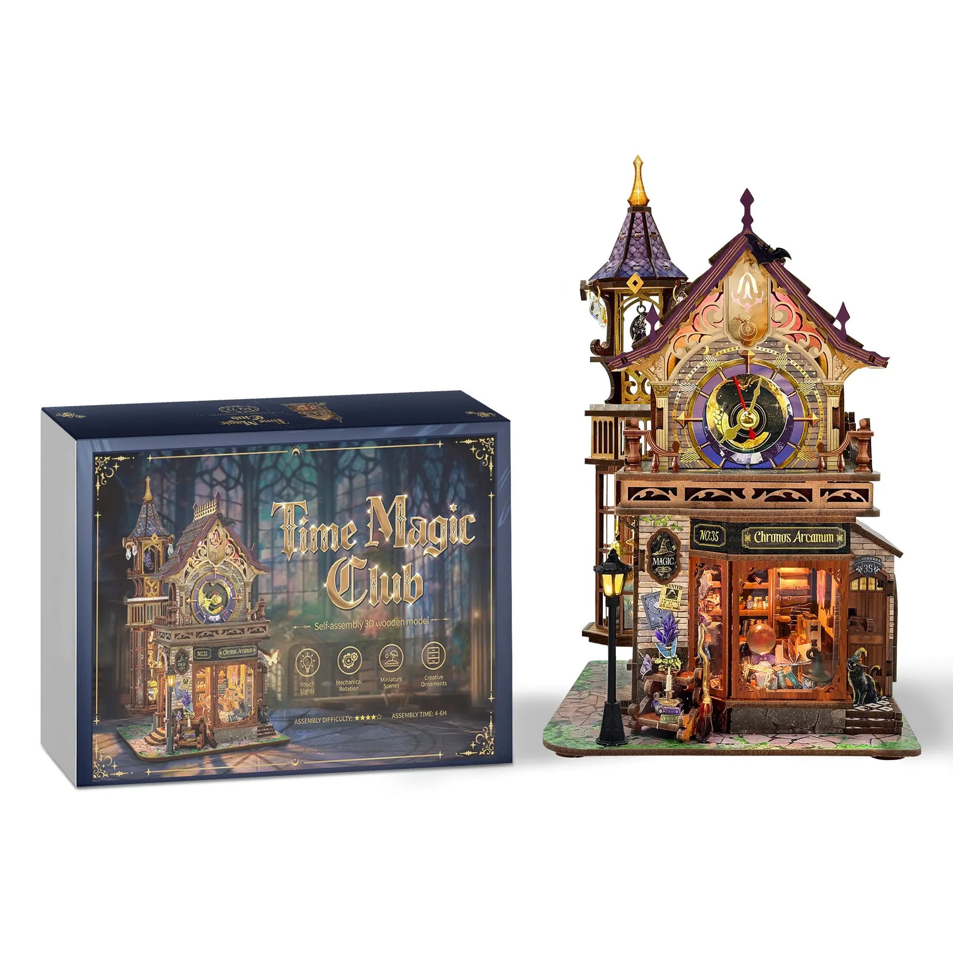 Pixie Curio Chronos Arcanum DIY Miniature Clock Tower with LED Lights pixieCurio