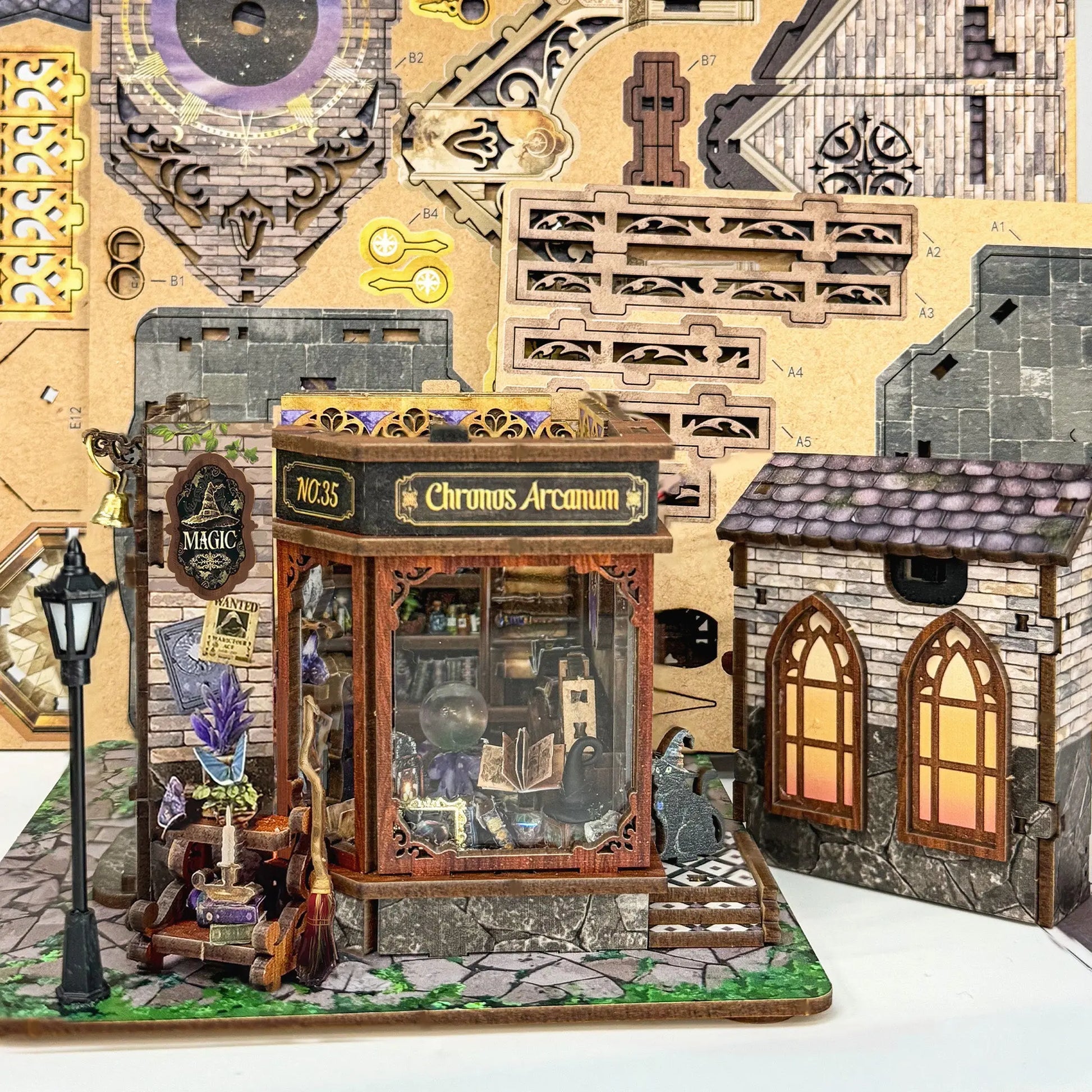 Pixie Curio Chronos Arcanum DIY Miniature Clock Tower with LED Lights pixieCurio