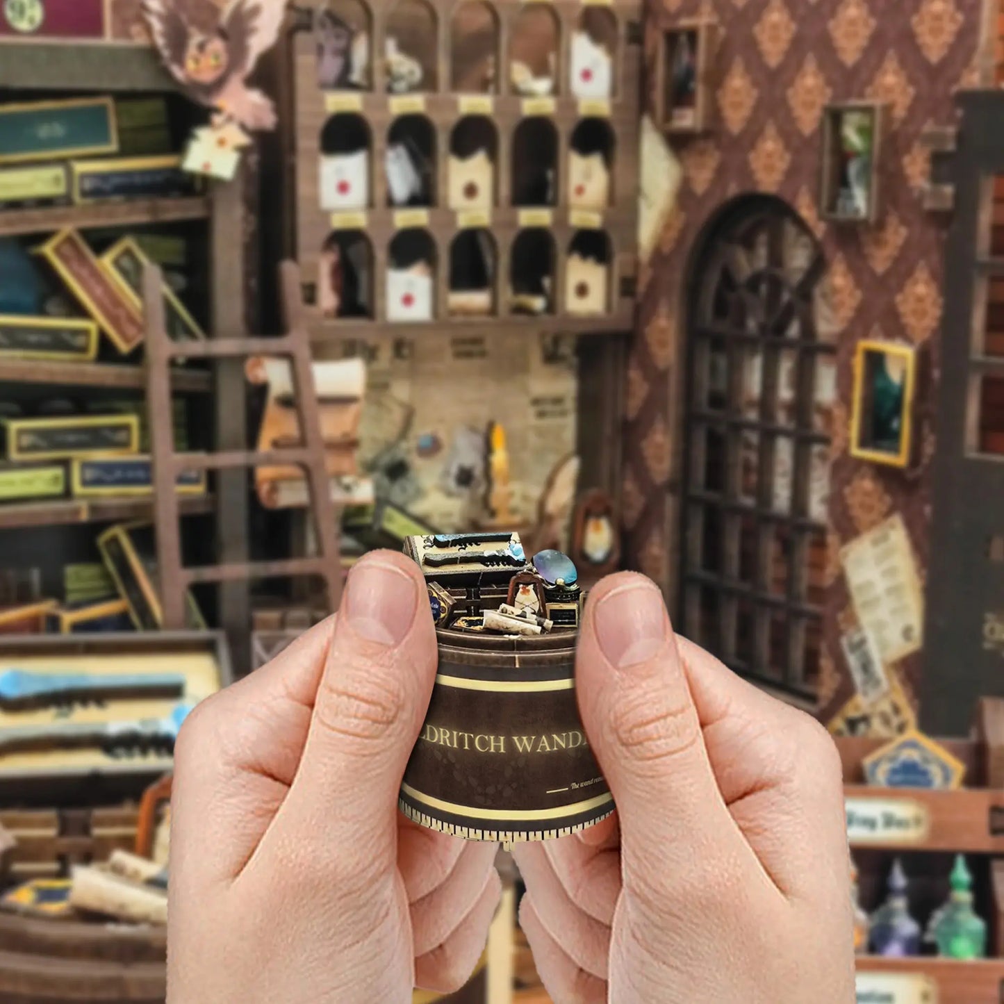 Pixie Curio Wizardlore Bookend DIY Miniature Kit with LED Lights Pixie Curio