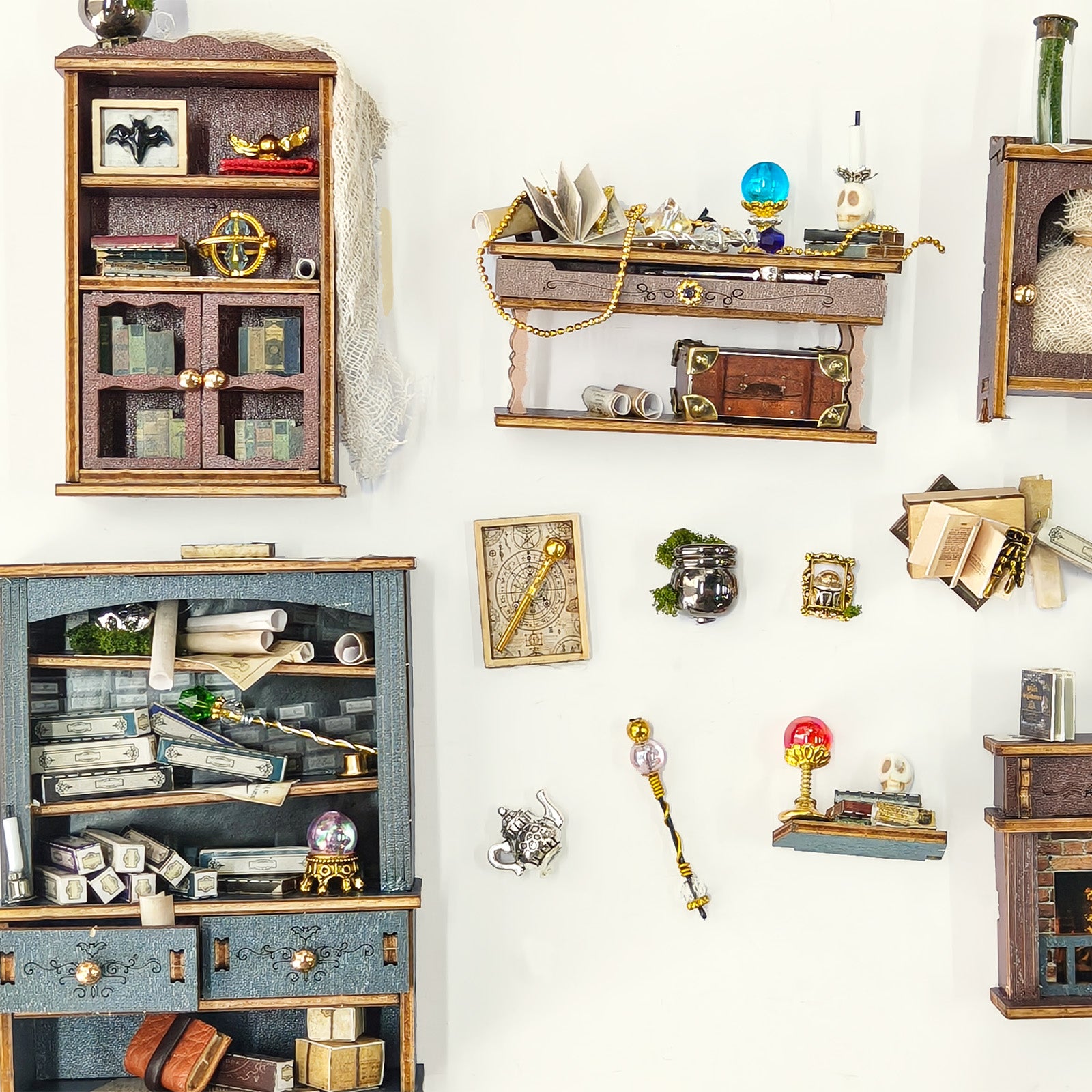 Magic Shop DIY Miniature Dollhouse Kit with LED Lights Pixie Curio