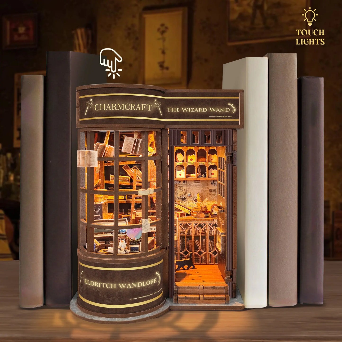 Pixie Curio Wizardlore Bookend DIY Miniature Kit with LED Lights Pixie Curio