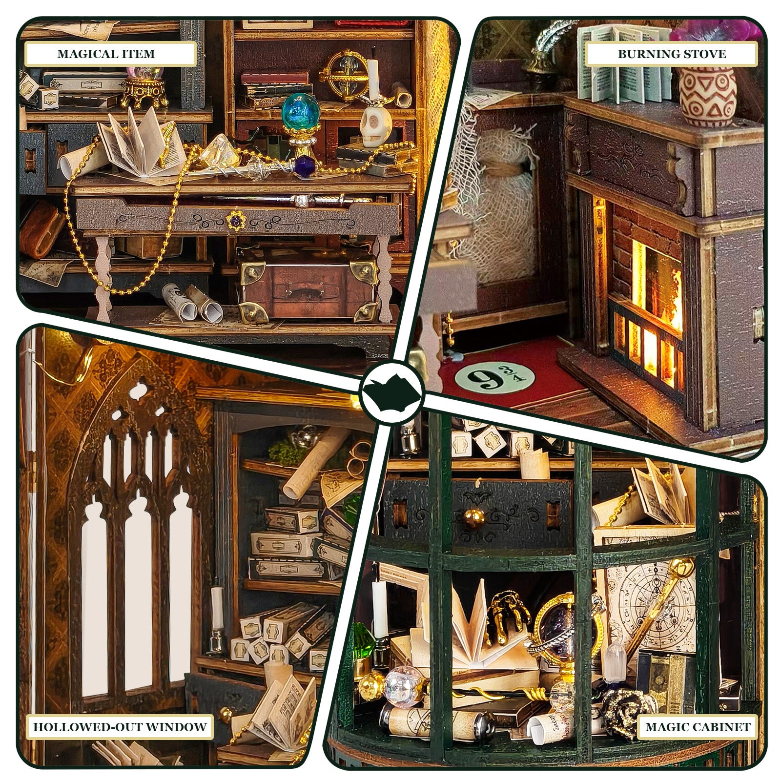 Magic Shop DIY Miniature Dollhouse Kit with LED Lights Pixie Curio