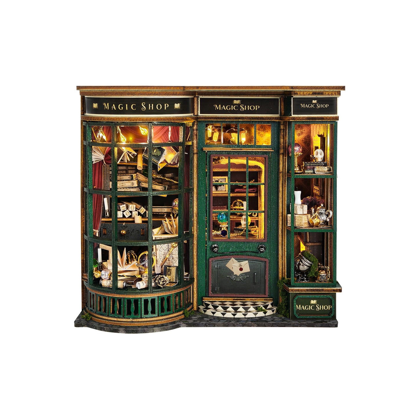 Magic Shop DIY Miniature Dollhouse Kit with LED Lights Pixie Curio
