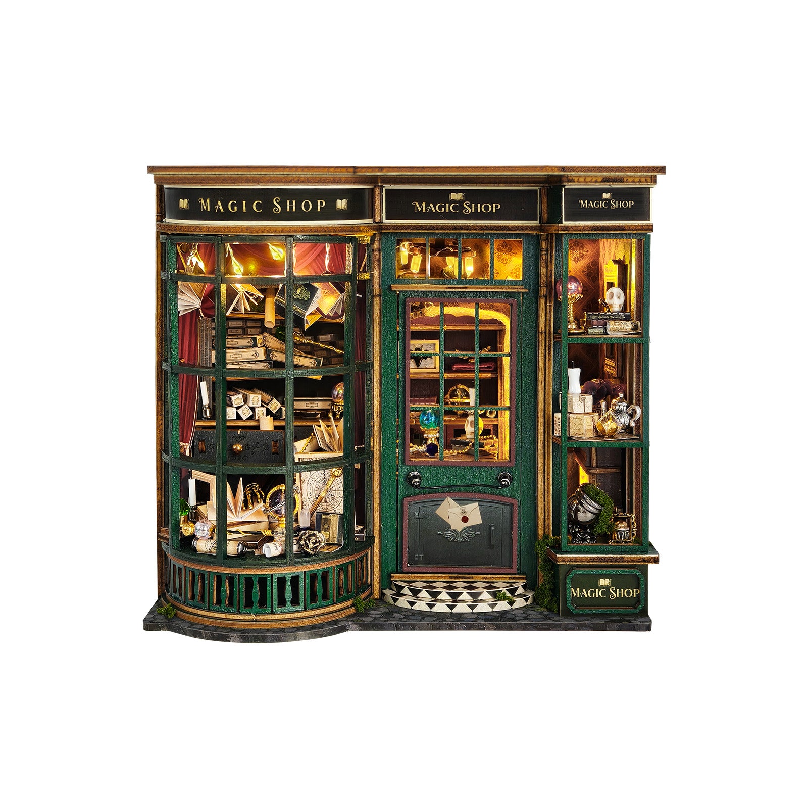 Magic Shop DIY Miniature Dollhouse Kit with LED Lights Pixie Curio