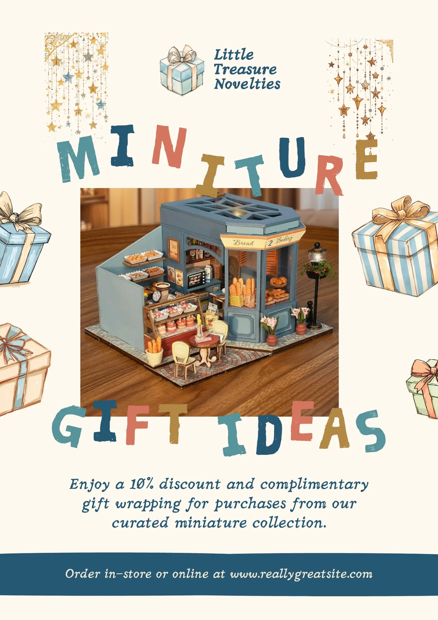 PixieCurio Paris Corner French Bakery DIY Dollhouse Kit – A Charming Miniature Bakery with LED Light Pixie Curio