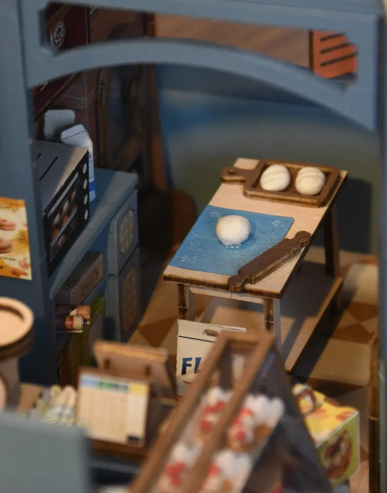 PixieCurio Paris Corner French Bakery DIY Dollhouse Kit – A Charming Miniature Bakery with LED Light Pixie Curio