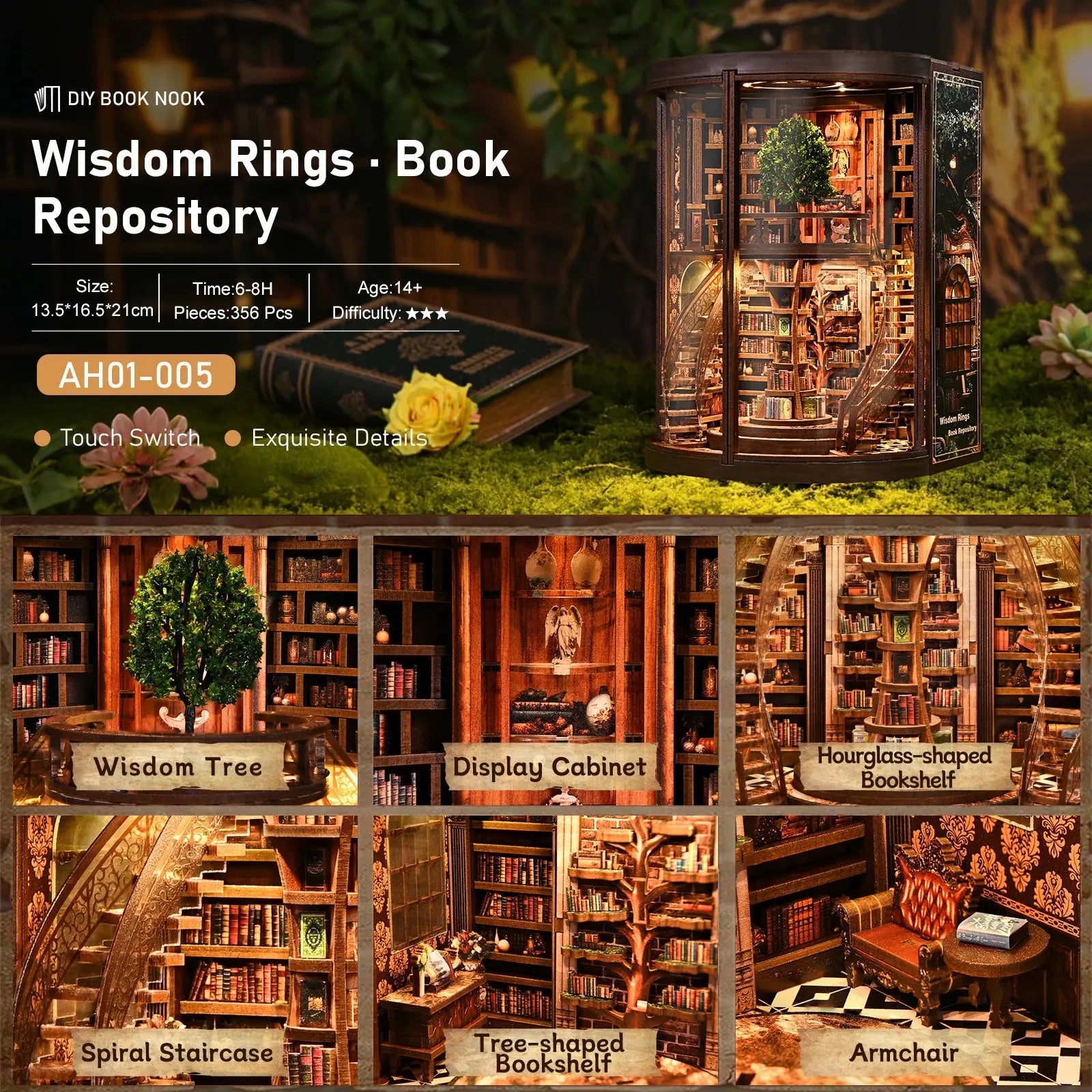 Pixie Curio DIY Book Nook Kit (Tree of Wisdom Library) pixieCurio