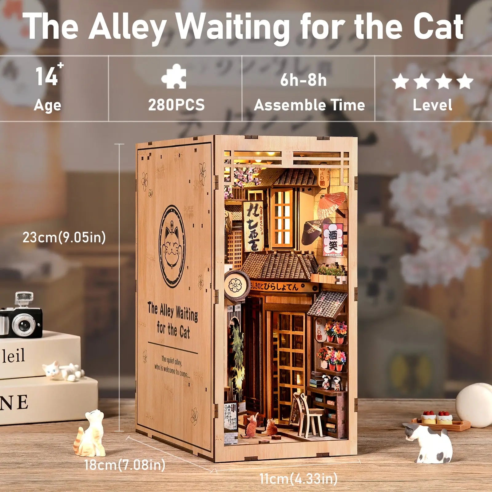 Pixie Curio DIY Book Nook Kit (Waiting Cat Alley) pixieCurio