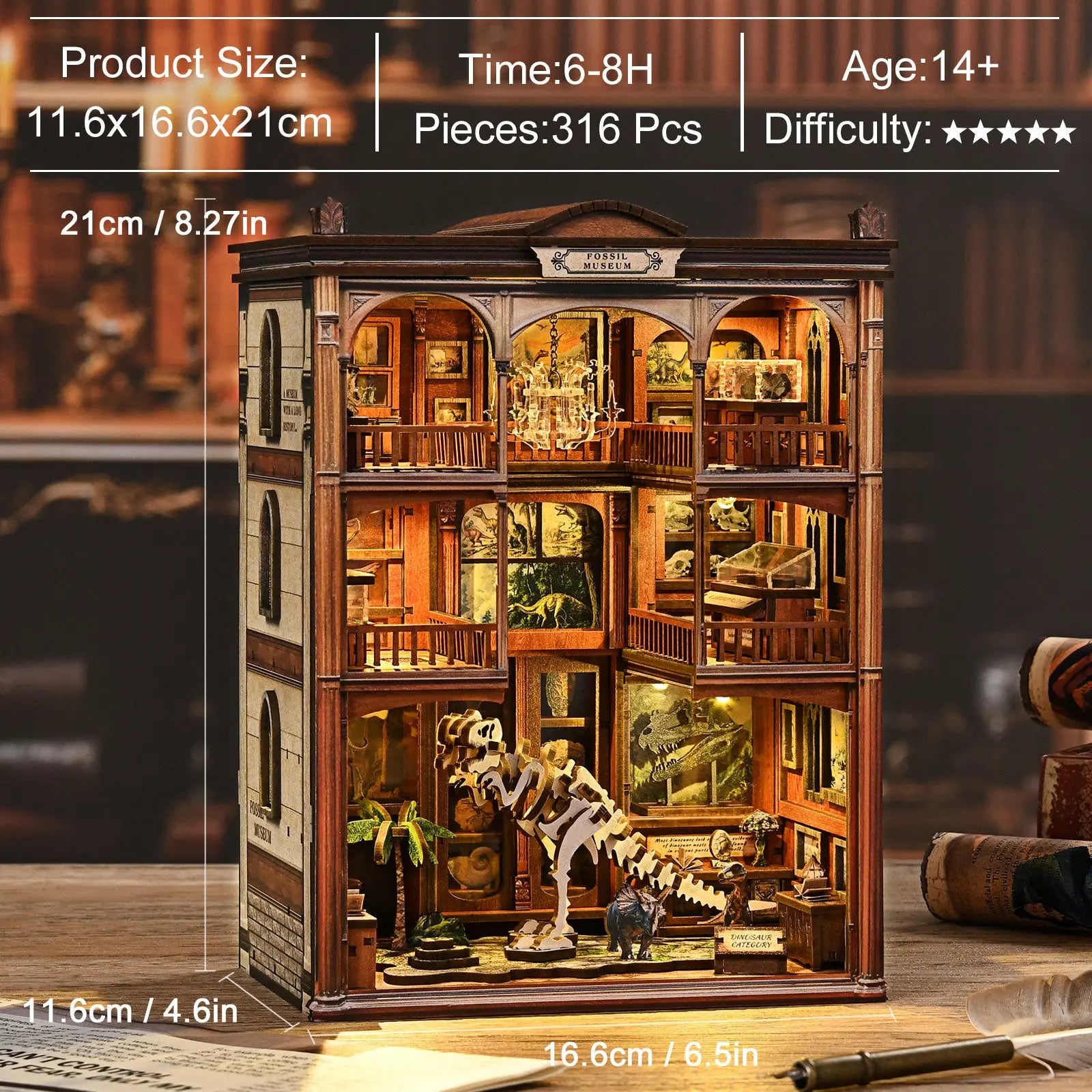 Pixie Curio DIY Book Nook Kit (Fossil Museum) pixieCurio