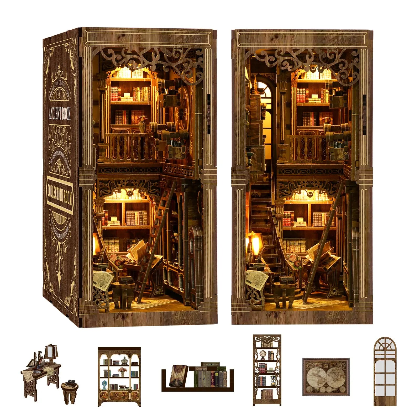 Pixie Curio DIY Book Nook Kit (Antique Book Collection Room) pixieCurio