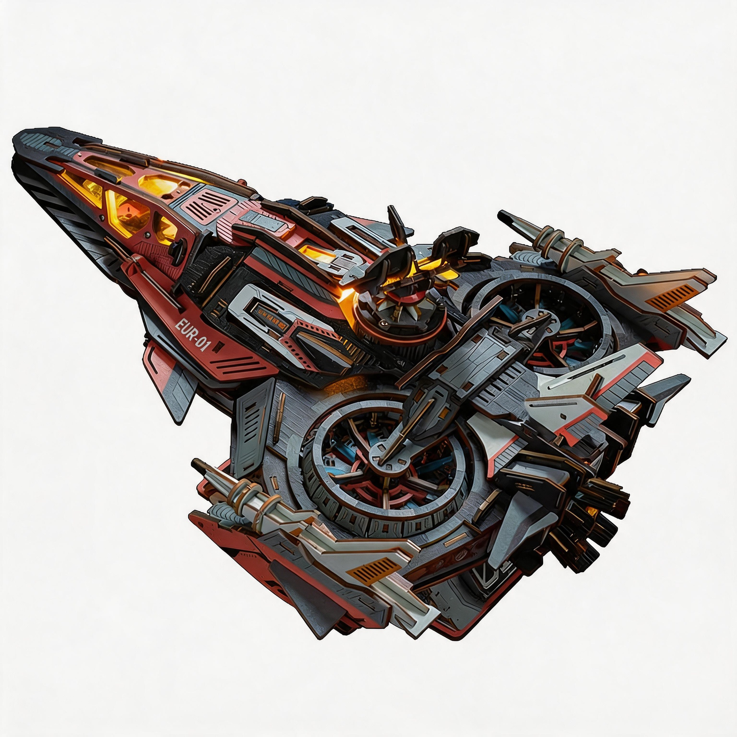 Explorer 01 LED Wooden Spaceship Model Kit pixieCurio